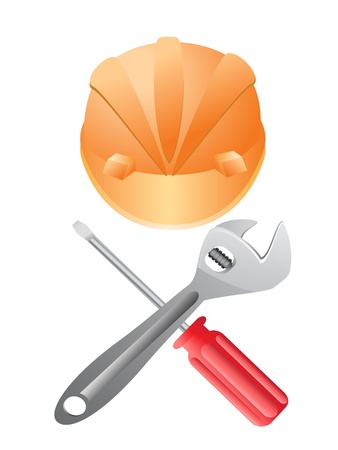 Construction symbol formed by Construction gearsのイラスト素材