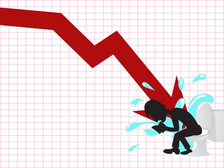 business crash into the toiletのイラスト素材