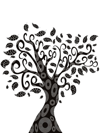 the silhouette  of designed Tree のイラスト素材