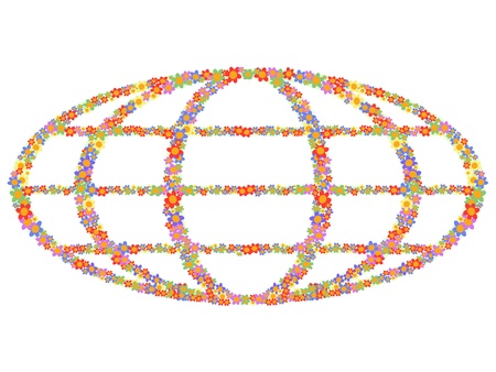 the floral design of symbol globeのイラスト素材