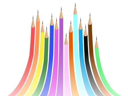 abstract rainbow background formed by colorful pencils のイラスト素材