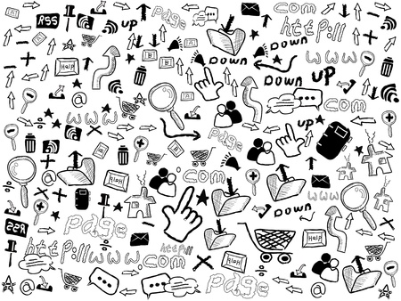seamless doodle background formed with web patternのイラスト素材