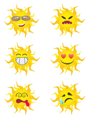 Sun Cartoon Characters for designのイラスト素材