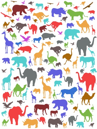Seamless colorful african animals patternのイラスト素材