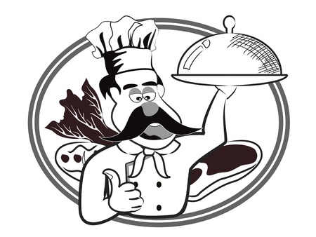 big Chef badge on white backgroundのイラスト素材