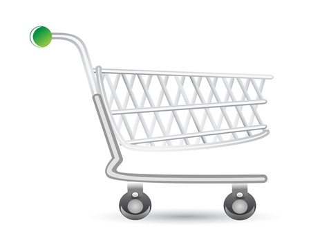 isolated shopping cart on white backgroundのイラスト素材