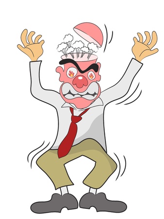 the cartoon characte of angry manのイラスト素材