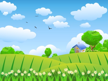 the background of beautiful rural sceneのイラスト素材