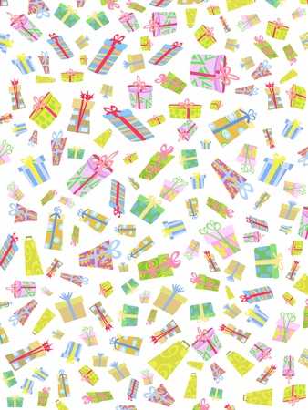 seamless background of doodle gift boxのイラスト素材