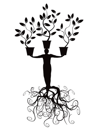 the tree man with rootのイラスト素材