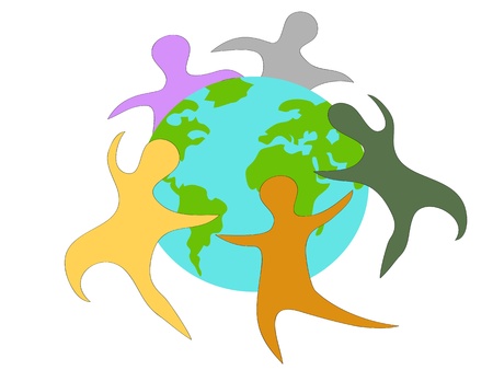 people around the world-cartoon version のイラスト素材