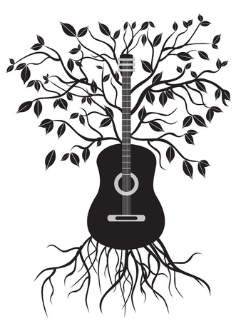 isolated guitar tree on white backgroundのイラスト素材
