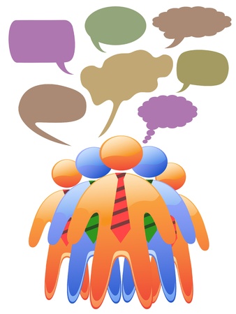 social symbol people talk in color speech bubblesのイラスト素材