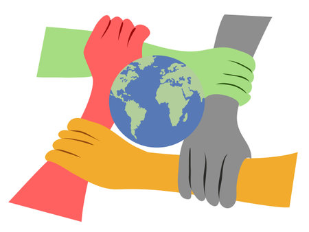the concept of hands united the earth