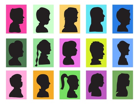 kid profiles set for designのイラスト素材