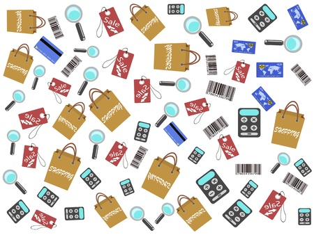 shopping icons seamless background for designのイラスト素材