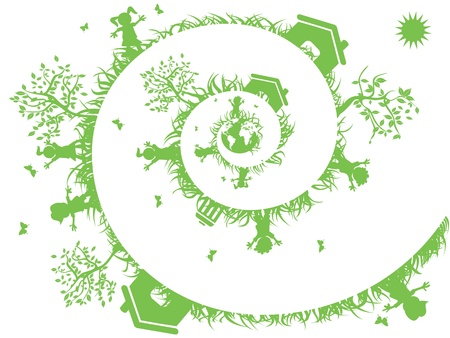 the background of spiral green for eco designのイラスト素材
