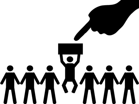 A person is selected from a group for employmentのイラスト素材