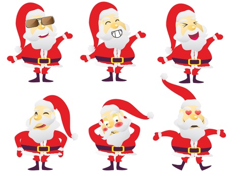 Santa claus playing various characters のイラスト素材