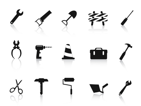 set of black Construction hand tool iconのイラスト素材
