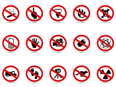 some prohibited sign set for designのイラスト素材