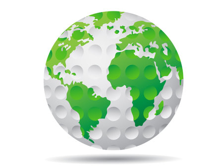 isolated golf earth on white backgroundのイラスト素材