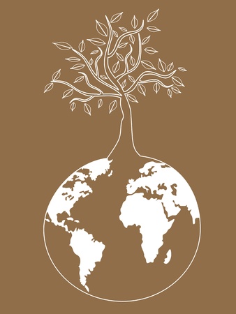 the background of  global tree for eco designのイラスト素材