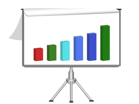 isolated flip chart with diagram on white backgroundのイラスト素材