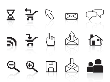pixel computer icons for web designのイラスト素材