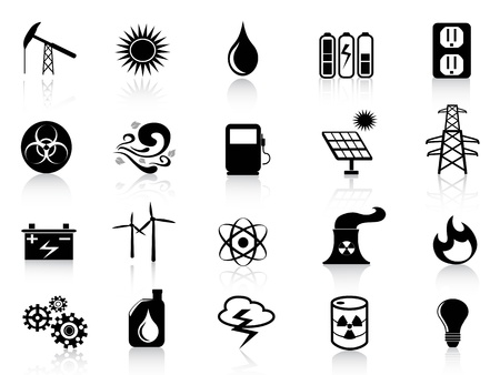 several black energy icons for design のイラスト素材