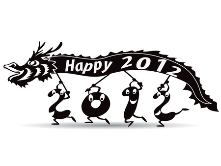 the background of new year 2012, dragon yearのイラスト素材