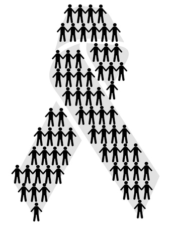 the aids symbol filled with symbol peopleのイラスト素材