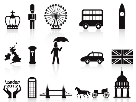 isolated london icons set on white backgroundのイラスト素材