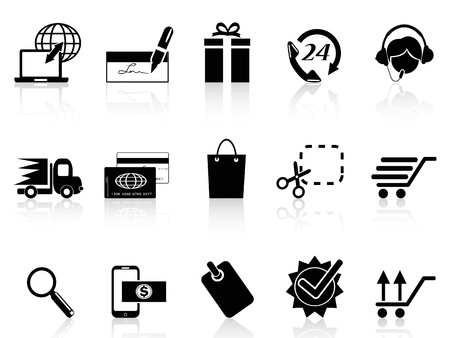 isolated black e-commerce and shopping icon on white backgroundのイラスト素材