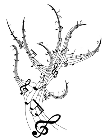 beautiful design of music note treeのイラスト素材