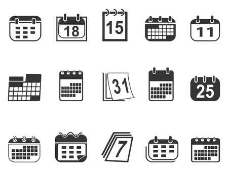 isolated simple calendar icons set from white backgroundのイラスト素材