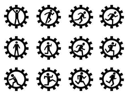 isolated gear man symbol from white backgroundのイラスト素材