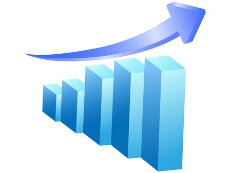 isolated business rising bar on white background 	のイラスト素材