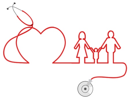the symbol of family Healthcare by stethoscopeのイラスト素材