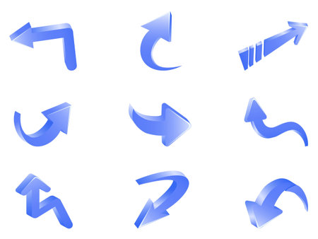 isolated 3d arrows on white background 	のイラスト素材
