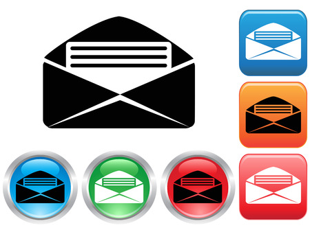 isolated email buttons set from white backgroundのイラスト素材