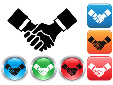 isolated Handshake buttons from white background のイラスト素材