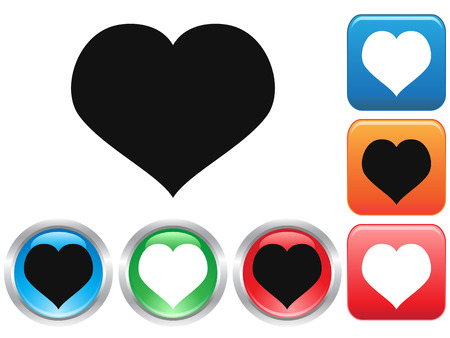 isolated heart shape Love buttons set from white backgroundのイラスト素材
