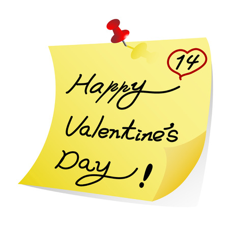 isolated Valentine s Day note on white backgroundのイラスト素材