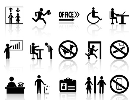 isolated office sign icons set from white backgroundのイラスト素材
