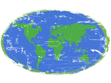isolated the Painting grungy earth from white backgroundのイラスト素材