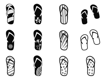 isolated Flip flops icons set from white backgroundのイラスト素材