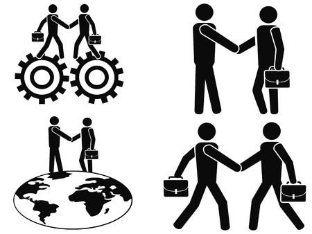 isolated businessman deals set from white backgroundのイラスト素材