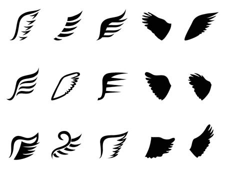 isolated wing icons from white backgroundのイラスト素材