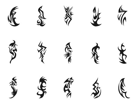 isolated black Tribal tattoo symbol design from white backgroundのイラスト素材